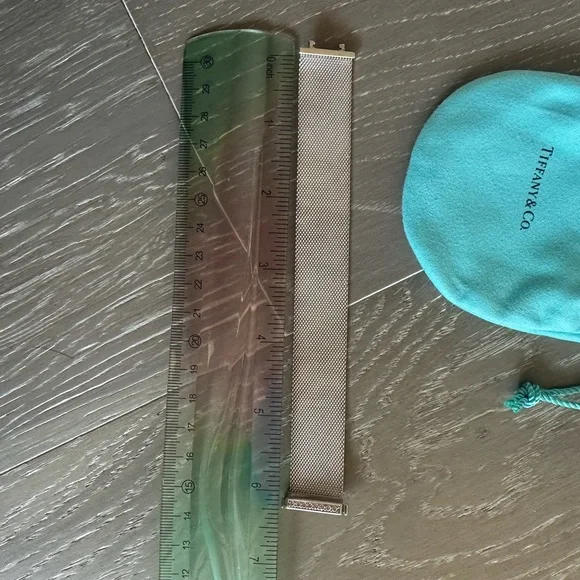 Tiffany & Co. Silver Mesh Bracelet with Diamond Accent Somerset - Picture 3 of 3